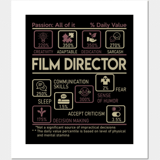 Film Director T Shirt - Multitasking Daily Value Gift Item Tee Posters and Art